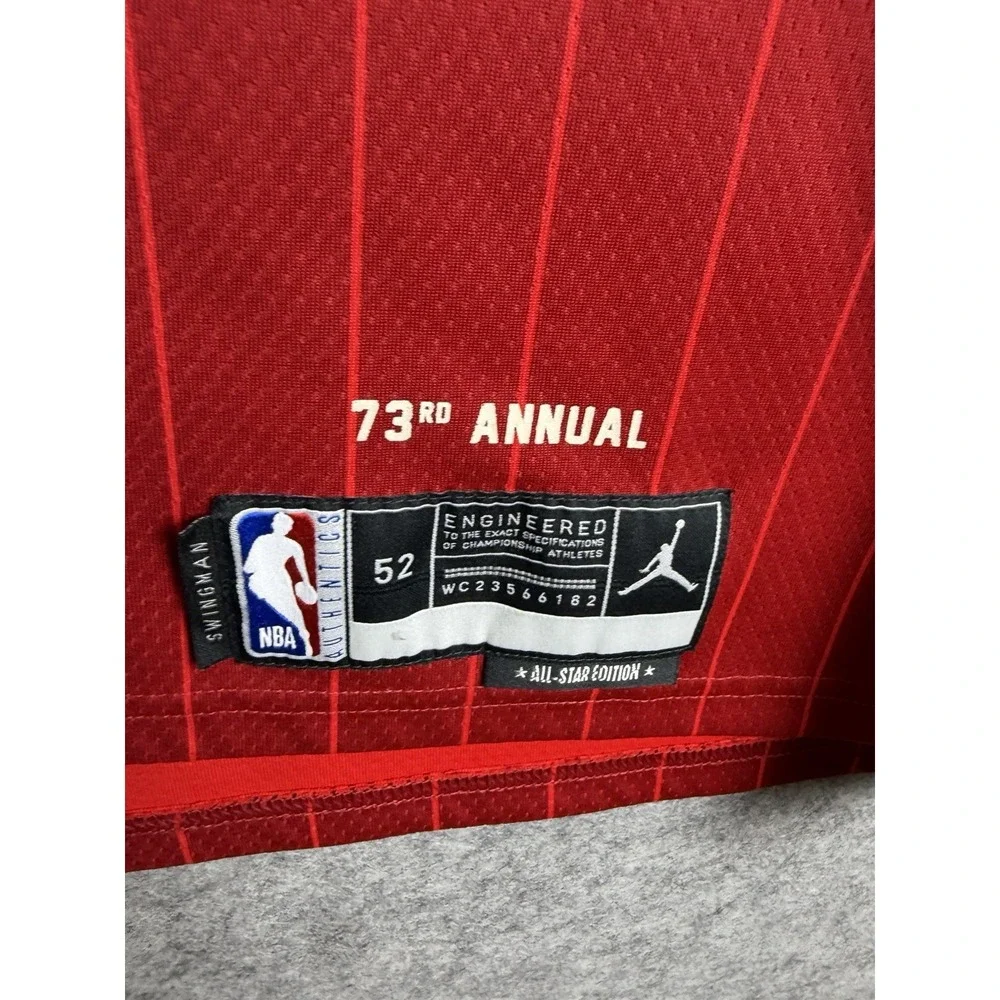 Joel Embiid Jersey Men's 52 2XL NBA Philadelphia Sixers All Star Game Jordan Red